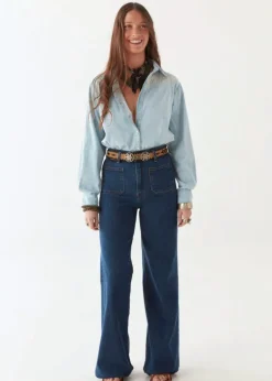 Austin Denim Shirt in Mustang Blue