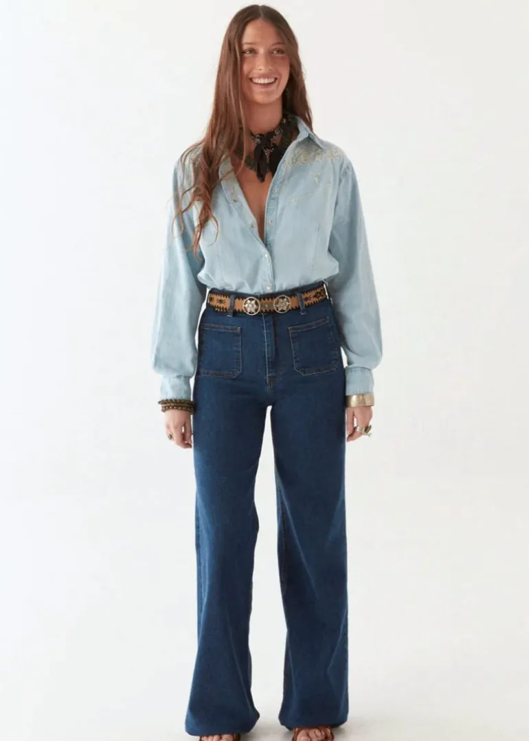 Austin Denim Shirt in Mustang Blue