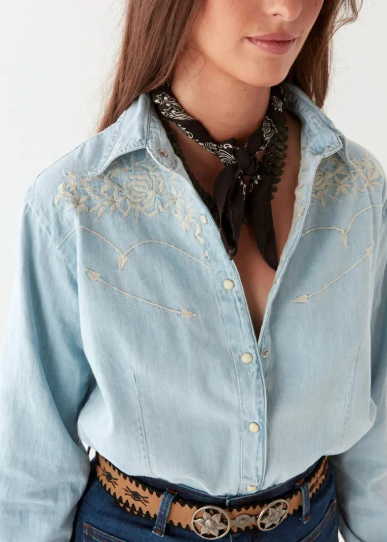 Austin Denim Shirt in Mustang Blue