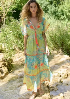 Bahamas Maxi Dress in Lemon Print