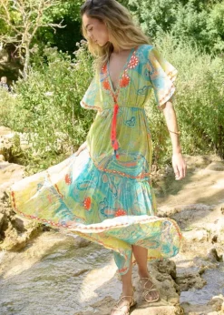 Bahamas Maxi Dress in Lemon Print