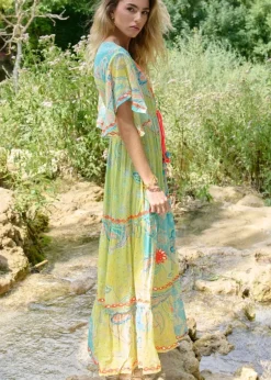 Bahamas Maxi Dress in Lemon Print