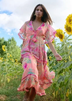 Bahamas Maxi Dress in Orange Print