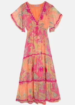 Bahamas Maxi Dress in Orange Print