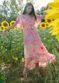 Bahamas Maxi Dress in Orange Print