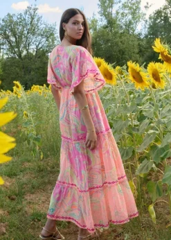 Bahamas Maxi Dress in Orange Print