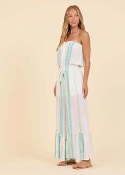 Bandeau Turquoise Stripe Jumpsuit