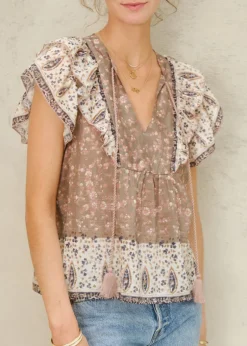 Bani Print Frill Top