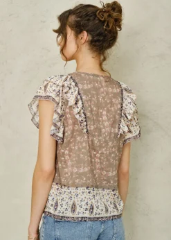 Bani Print Frill Top