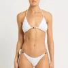 Beaded Ingrid Triangle Top in White Optic Leopard