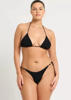 Beaded Ingrid Triangle Top in Black Tiger