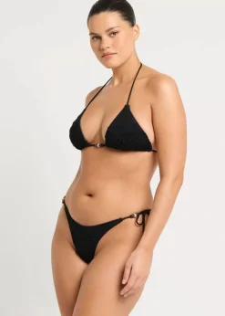 Beaded Ingrid Triangle Top in Black Tiger