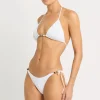Beaded Side Tie Vista Brief in White Optic Leopard
