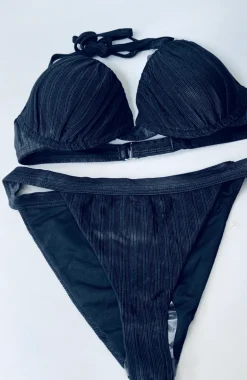 Black Pleated Bikini
