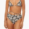 Black Strappy Tie Safari Leaves Bikini Bottom