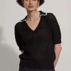 Black V Neck Polo Monte