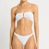 Blake Bandeau Bikini Top in White Optic Leopard