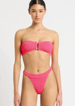 Blake Bandeau Bikini Top in Neon Azalea