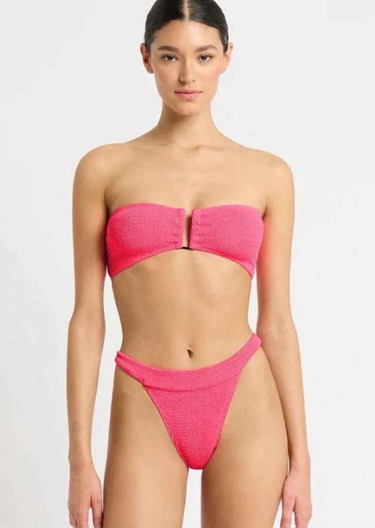 Blake Bandeau Bikini Top in Neon Azalea