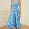 Block Print Jessica Dress in Azure