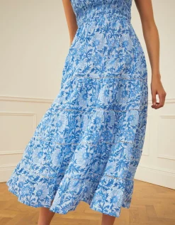 Block Print Jessica Dress in Azure