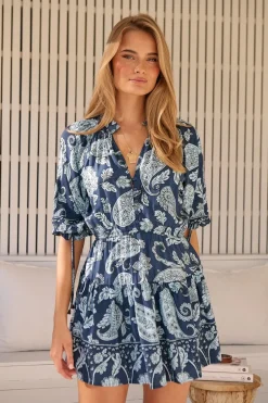Bordeaux Print Marice Mini Dress