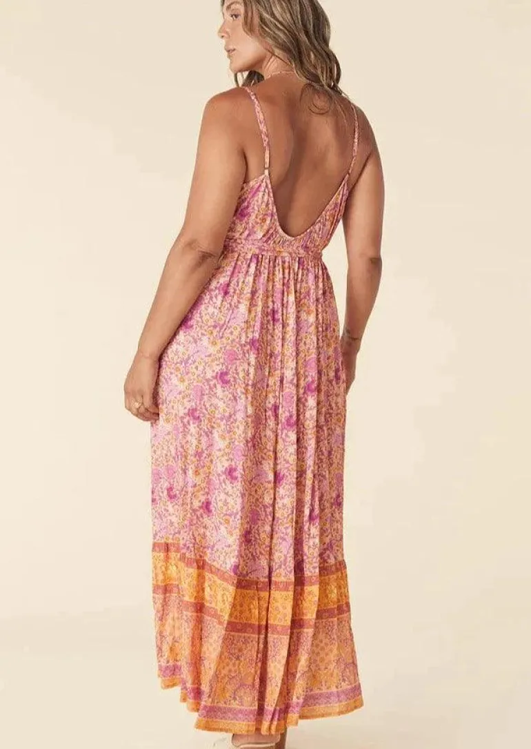 Cha Cha Village Strappy Maxi Dress in Sunrise