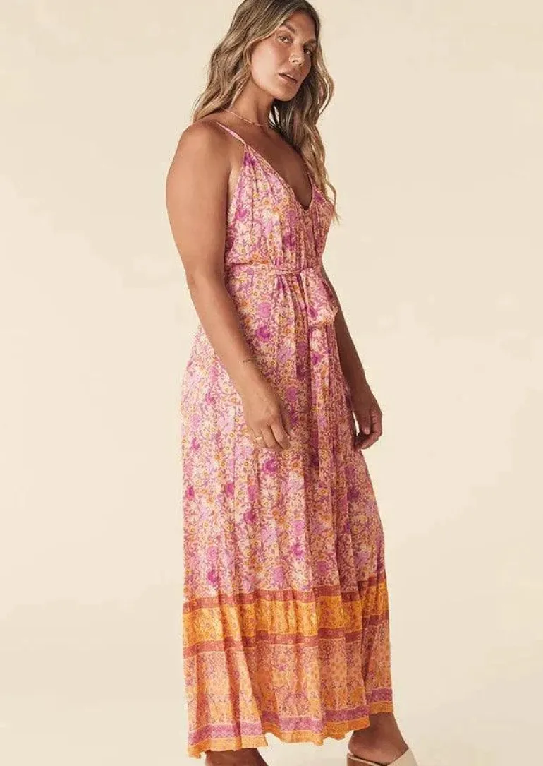 Cha Cha Village Strappy Maxi Dress in Sunrise