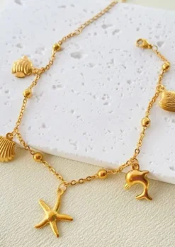 Charm anklet in gold color