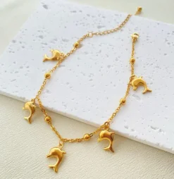 Charm anklet in gold color