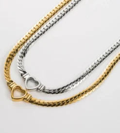 Chunky Chain Heart Necklace