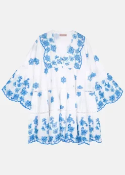 Crete Mini Embroidered Dress with Long Sleeves