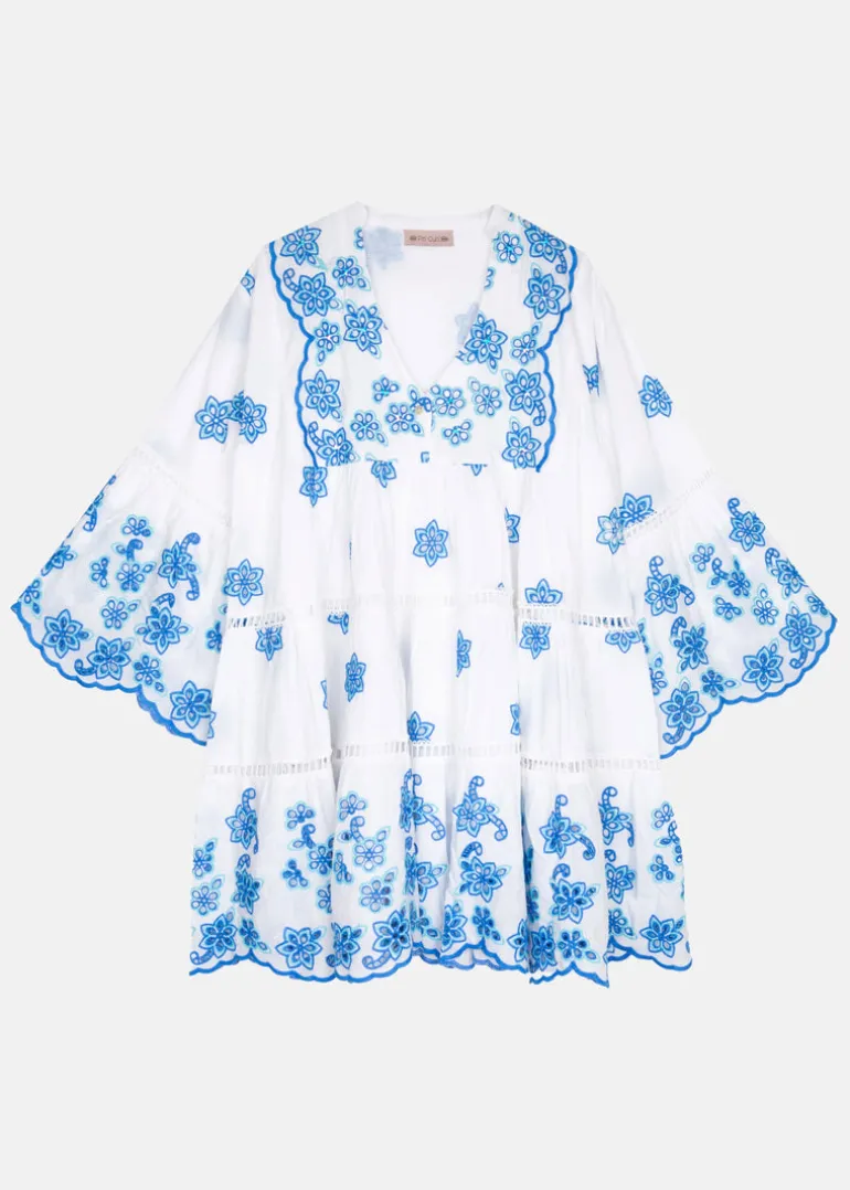 Crete Mini Embroidered Dress with Long Sleeves