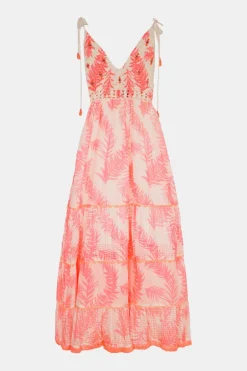 Crochet Bust Pink Maxi Dress Nilo