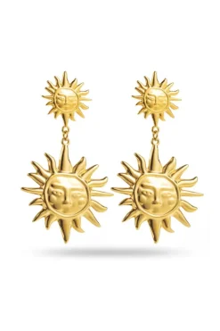 Double Sun Pendant Earrings