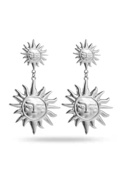 Double Sun Pendant Earrings