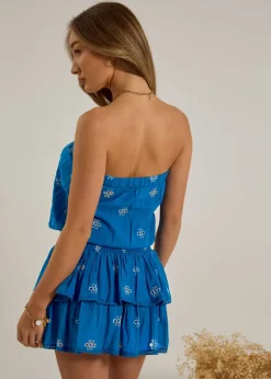 Embroidered Bandeau Mini Dress Fiji