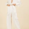 Embroidered Gauze Cargo Pant