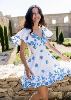 Embroidered Mini Dress Crete