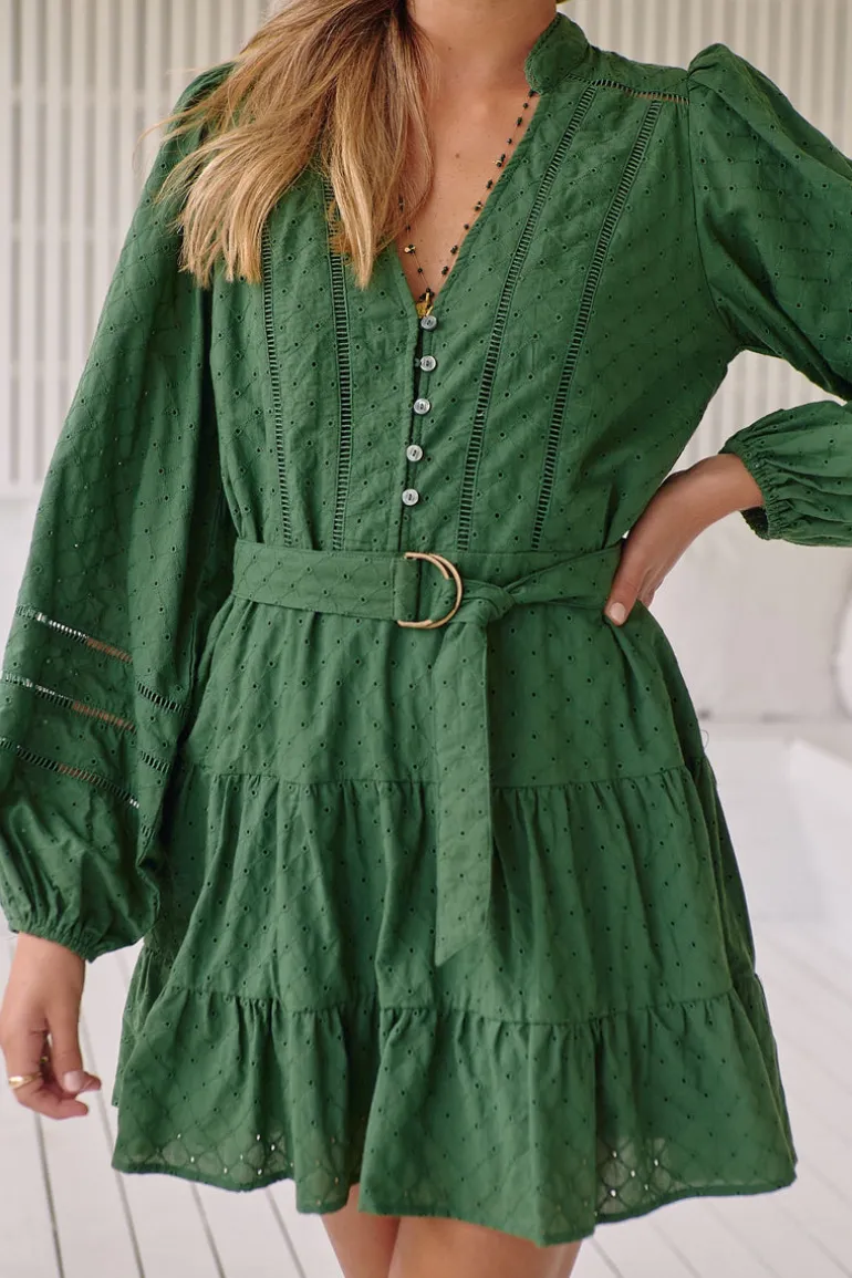 Embroidered Pine Jayde Mini Dress