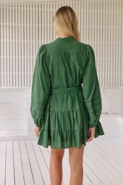 Embroidered Pine Jayde Mini Dress