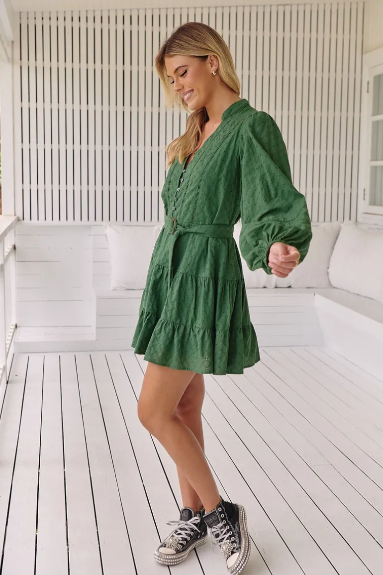 Embroidered Pine Jayde Mini Dress