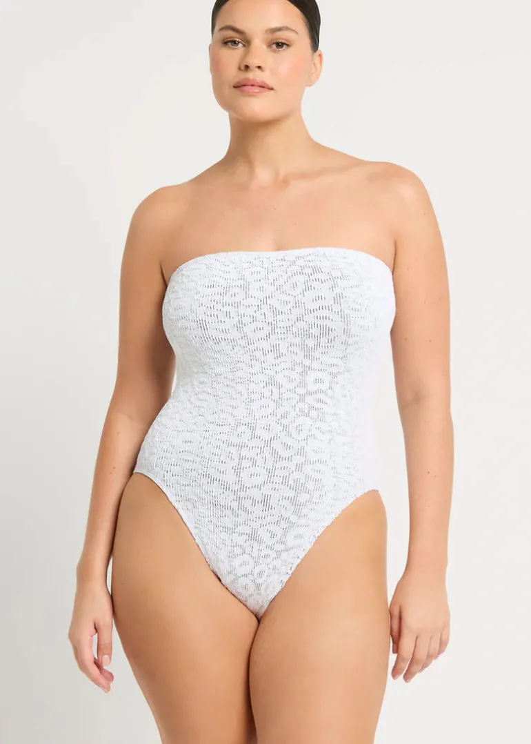 Faune One Piece in White Optic Leopard