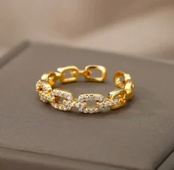 Geometric Zircona Open Ring