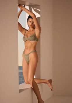 Georgia Balconette Bikini Top in Sage Tiger