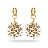Gold and Resin Sun Hoop Drop Earrings