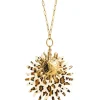 Gold and Resin Sun Pendant Necklace