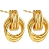 Gold Plated Circular Stud Earrings