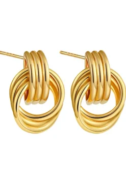Gold Plated Circular Stud Earrings