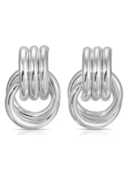 Gold Plated Circular Stud Earrings